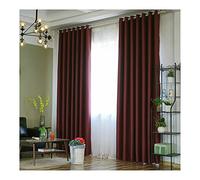 KnBoB Curtains Extra Long Wine Red, Polyester Blackout Curtains 108 Inches Extra Wide Grommet Solid Color Curtains Black 2 Panels 52x108 inch