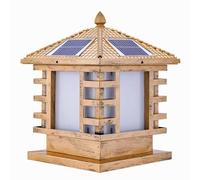 KNBVFHG Auto On/Off 3 Modes Solar Powered Column Lamp Modern Bronze Lantern Acrylic Pillar Head Lights Classical Garden Waterproof Pole Lights Fixture for Garden Yard Post Pole Pillar Landscape