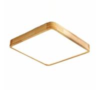 KNBVFHG Indoor Wooden Square Ceiling Lights LED Minimalist Close to Ceiling Lamp Thin Flat Modern Flush Mount Lighting Fixture Three-Color Dimming Embedded Panel Lamps Bedroom, Kitchen, Living Room