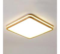 KNBVFHG Recessed Installation LED Ceiling Lights 3000K-6000K Dimming Ceiling Lamp Thin Flat Modern Flush Mount Lighting Fixture Indoor Wooden Square Panel Lamps for Bedroom Living Room Kitchen Office