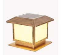 KNBVFHG Solar Square Wall Pillar Headlight Chinese Waterproof Post Head Lamp Patio Lantern Outdoor Glass Column Lamp Courtyard Fence Decorative Lighting Fixture for Yard Post Pole Pathway Driveway