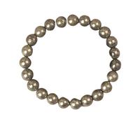 KNDSSMY 8mm Natural Stone Stretch Bracelet for Men, Adjustable Gold Pyrite Handmade Beaded Bracelet Fashion Party Bangle Gifts for Lover & Friends 8mm