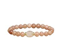 KNDSSMY Colorful Natural Stone Handmade Beaded Bracelet, 8mm Pink Strawberry Crystal, Yellow Jade Adjustable Bracelet for Women Men Fashion Party Bangle Orange 8mm