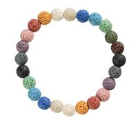 KNDSSMY Colorful Natural Stone Stretch Beaded Bracelet unisex, 8mm Adjustable red blue Candy Color Volcanic Stone Bracelet, Birthday Valentine Stylish and simple 8mm