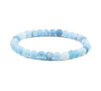 KNDSSMY Fashion Natural Stone Handmade Beaded Bracelet Unisex, Purple Green Blue Weathering Stone Adjustable Stretch Bracelet 6mm Beads, Stylish and Charming Blue 6mm