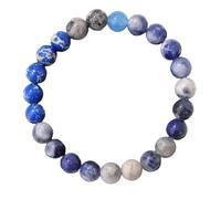 KNDSSMY Natural Stone Stretch Bracelet unisex, Adjustable Earth Beaded Bracelet 8mm Blue Dot Stone Beads, Handmade Couple Bangle Stylish and charming 8mm