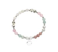 KNDSSMY Natural Stone Zodiac Cancer Beaded Bracelet for Women, 6mm Colorful Beads Adjustable Stretch Bracelet Handmade Yoga Chakra Bangle for Women & Girls 6mm