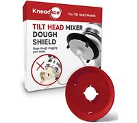 KneadAce Dough Hook Shield For Kitchen Aid - Prevents Your Dough from Climbing Up and Clogging Up Your Mixer - Mess Free Mixer Accessory Compatible With Most KitchenAid C Shape Dough Hooks (Red)