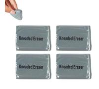 Kneaded Art Erasers, 4 Pcs Grey Kneadable Artist Erasers for Drawing, Kneadable Eraser for Charcoal, Sketching, Pencil -Soft, Moldable, Reusable, Artists, Professionals