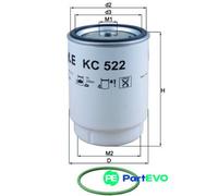 Mahle Original Fuel Filter KC 522D - Spin-on, 108.6mm diameter x 150mm height, Fits MAN