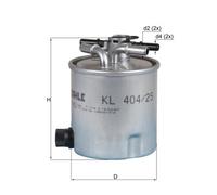 Fuel filter In-Line Filter KL 404/25 MAHLE for DACIA RENAULT
