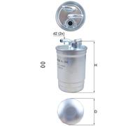 Mahle Original Fuel Filter KL554D - 8E0127401/8E0127401D/8E0127435A - Fits VW Golf Mk4, Audi A4