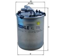 MAHLE / Knecht Fuel Filter KL778 In-Line 6C0127400 6R0127400C Fits Audi Seat Skoda VW