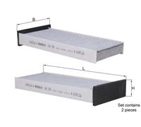 MAHLE LAK 296/S Interior Cabin Air Filter - Carbon Activated Pollen Filter - with odor protection - Car