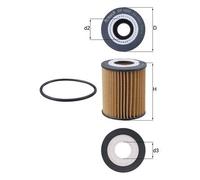MAHLE OX 1237D Oil Filter - Oil Filter with Gasket/Gasket Set