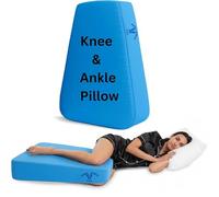 Knee and Ankle Pillow: Restful Sleep - Patented Trapezoid Leg Support Cushion for Side Sleepers, Pregnancy, Post-Surgery, Joint Pain Relief - Orthopedic Alignment for Knees, Ankles, Hips & Back