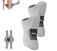Knee Assistive Device, Adjustable Spring-Loaded Knee Brace, Knee-Booster Knee-Brace Joint Support Spring Stabilizer, Reduces Pressure, Unisex Design (Gray)