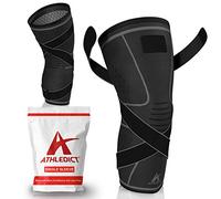 Knee Brace Compression Sleeve with Strap for Best Support & Pain Relief for Meniscus Tear, Arthritis, Running, Basketball, MCL, Crossfit, Jogging and Recovery for Men & Women (Black, Medium)