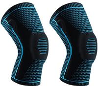 Knee Brace, Knee Compression Sleeve Support with Patella Gel Pads & Side Stabilizers, Medical Grade Knee Pads for Running,Meniscus Tear,Arthritis,Joint Pain Relief (M,2 Blue)