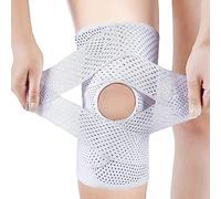 Knee Brace,Pro Adjustable Open Patella Knee Strap with V-Shaped Straps & Dual Side Stabilizers,Medical Grade Knee Pads for Meniscus Tear,A rthritis,Joint Pain Relief for Men & Women(White,S)