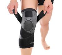 Knee Brace Support for Men Women Knee Compression Sleeve Non-Slip for Running, Hiking, Soccer, Basketball for Meniscus Tear Arthritis ACL Single Wrap (XXXL(21.6''-23.6''),Single Grey)