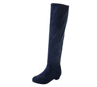 Knee Comfort Winter Boots Boots Chunky Over Boots Shoes Long Women The Heels women's boots Leopard Print Boots for Women Thigh High (Blue, 5)