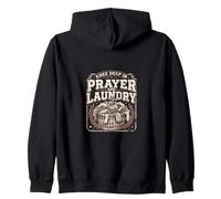 Knee Deep In Prayer And Laundry Christian Mom Faith Zip Hoodie