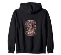Knee Deep In Prayer And Laundry Messy Blessings Mom Zip Hoodie