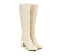 Knee High Boots for Women - 3 Inch Block Heel Tall Boots Round Toe Faux Leather Zip Up Fall Fashion Boots for Party Daily Wear