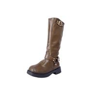 Knee High Boots, Waterproof Boots Women, Fashion Solid Color Faux Leather Mid Calf Boot Autumn Winter Wide Calf Booties Side Zipper Horse Riding Boot
