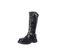 Knee High Boots, Waterproof Boots Women, Fashion Solid Color Faux Leather Mid Calf Boot Autumn Winter Wide Calf Booties Side Zipper Horse Riding Boot