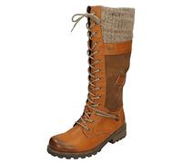 Knee high Boots Women in Wider D/E fit from Pavers These Long Boots for Women Feature Comfort Ideal for Casual wear | RKR34521 | 320 690 - Brown Size 5 (38)