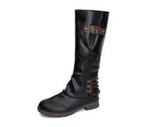 Knee High Boots Women Stylish Vintage Pointed Toe Walking Booties Half-Height with Zip Long Heel Shoes for Wedding Outside Dancing White Cowgirl Boots