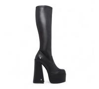 Knee-High Sock Platform Goth Heel Boots - Survival Windsor Smith Black 3