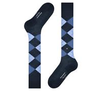 Burlington Men's Knee-High Socks Manchester - Cotton, Patterned - Marine Navy 6.5-11