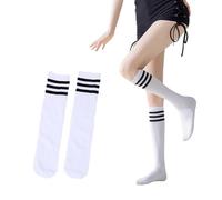 Knee High Socks,White Black Striped Halloween Thigh Long Women Cheerleader Kids Over the Costume Stocking Stripe Tights Boot Accessories Calf-Length Bands Tube Sock Footbal Cheerleading,for Girl Ladys