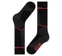 FALKE Women's SK Energizing Wool W Kh Breathable With Compression 1 Pair Skiing Socks, Black Black-Neon Red 3178, 2.5-5