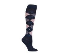 Knee High Socks Womens Whitby Extra Soft Argyle Many Colours- 1 Pair- Burlington