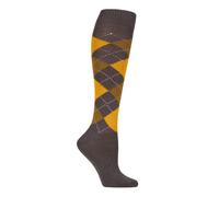 Knee High Socks Womens Whitby Extra Soft Argyle Many Colours- 1 Pair- Burlington