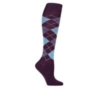 Knee High Socks Womens Whitby Extra Soft Argyle Many Colours- 1 Pair- Burlington