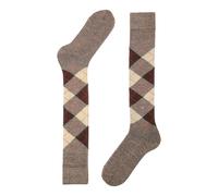 Burlington Mens Preston Knee High Socks - Brown/Beige