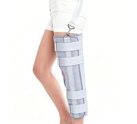 Knee Immobilizer Full Leg Brace for Post-Surgery Support & Ligament Strain, Breathable Universal Knee Splint Support for Left or Right Leg, Adjustable Compression Straps(M)