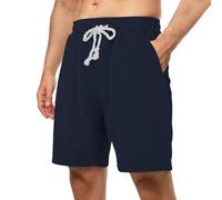 Knee Length Beach Shorts Men Mens Woollen Shorts Breathable Knit Short Straight Leg Workout Short With Multi Pockets Ultra Soft Yoga Trunks Drawstring Waistband Trunks For Beachwear Indoor Trunk