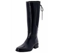Knee Length Lace Up Wide Leg Boots Black