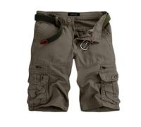 Knee Length Shorts for Men UK Casual Beach Half Pants with Pockets Regular Fit Lightweight Mens Summer Trousers with Elastic Waist Training Sports Running Shorts Men (Coffee, 32)