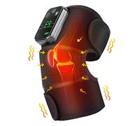 Knee Massager, Cordless Heated Knee Brace Wrap, Rechargeable Knee Massager with Vibration for Knee Shoulder Elbow Pain Relief, Heating Knee Brace Support for Arthritis/Joint Stiff/Muscle Strain