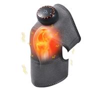 Knee Massager, Cordless Heated Knee Massager with 3 Adjustable Intensity & 5 Heating Levels, 3 in 1 Rechargeable Heated Knee Brace Heating Pad with Vibration for Knee Shoulder Elbow Relax,1 Pack Grey