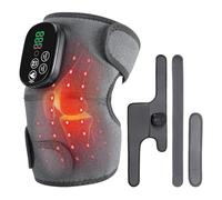 Knee Massager, Cordless Heated Knee Support Brace Wrap with Red Light 660nm/850nm, Wearable Vibration Heating Pads for Relaxing Knee Shoulder Elbow Pain Relief, 4 Massage Modes & 5 Heating Levels