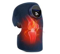 Knee Massager, Heated Knee Pads with Vibration Massage, Knee Pads with Invisible Inner Pocket, 5000mAh Large Capacity Battery and LED Touch Screen, Shoulder, Elbow and Knee Heaters, Single - Blue