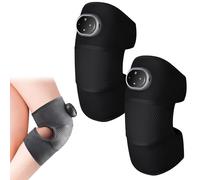 Knee Massager,Heated Knee Support Cordless Knee Massager,Rechargeable Knee Shoulder Elbow Massager for Pain Relief,3 Modes & 5 Heat,Timer,Mothers Day Gifts from Daughter for Mum (Black, 2pcs)